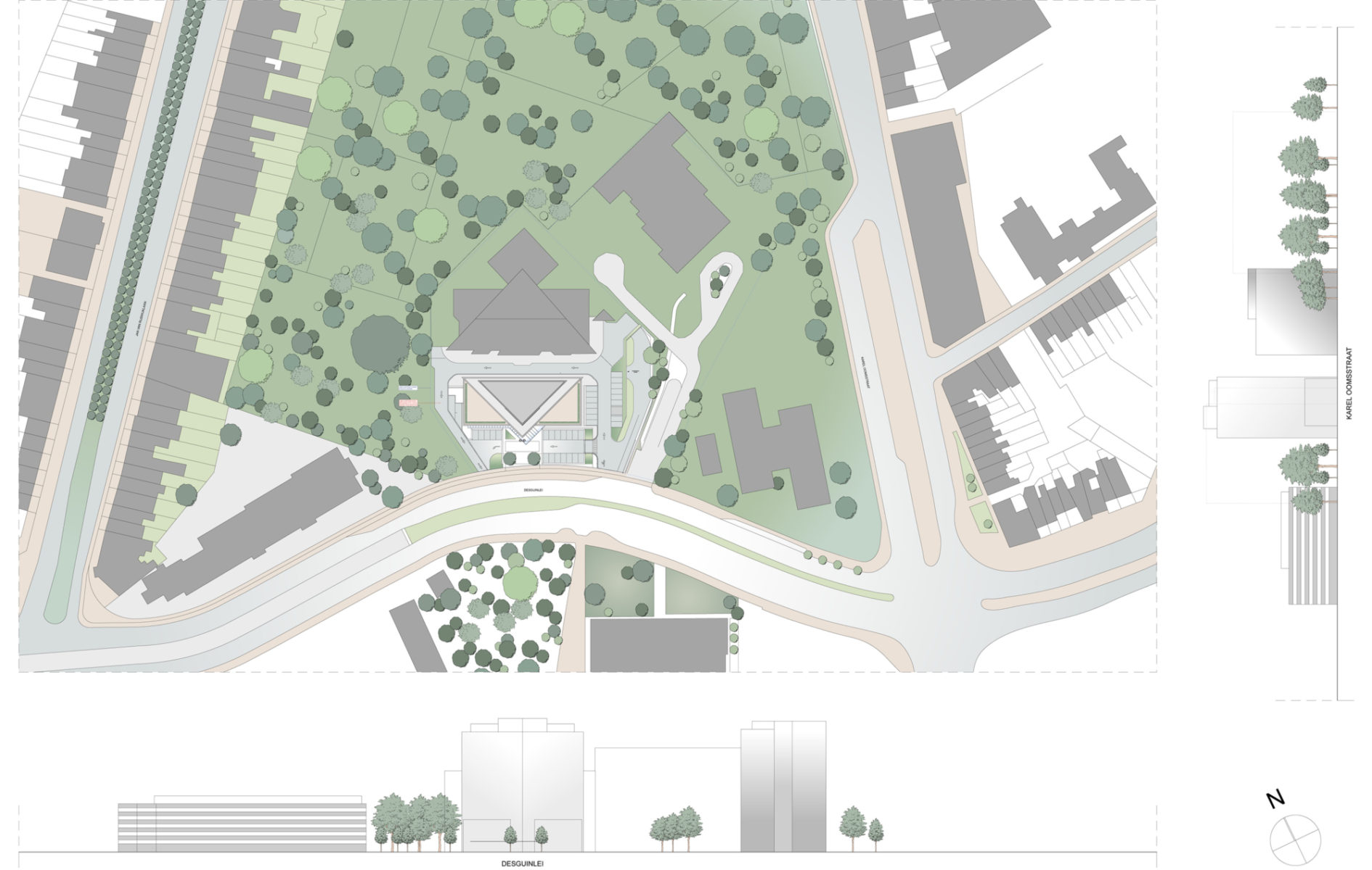 Plan d'implantation et façade